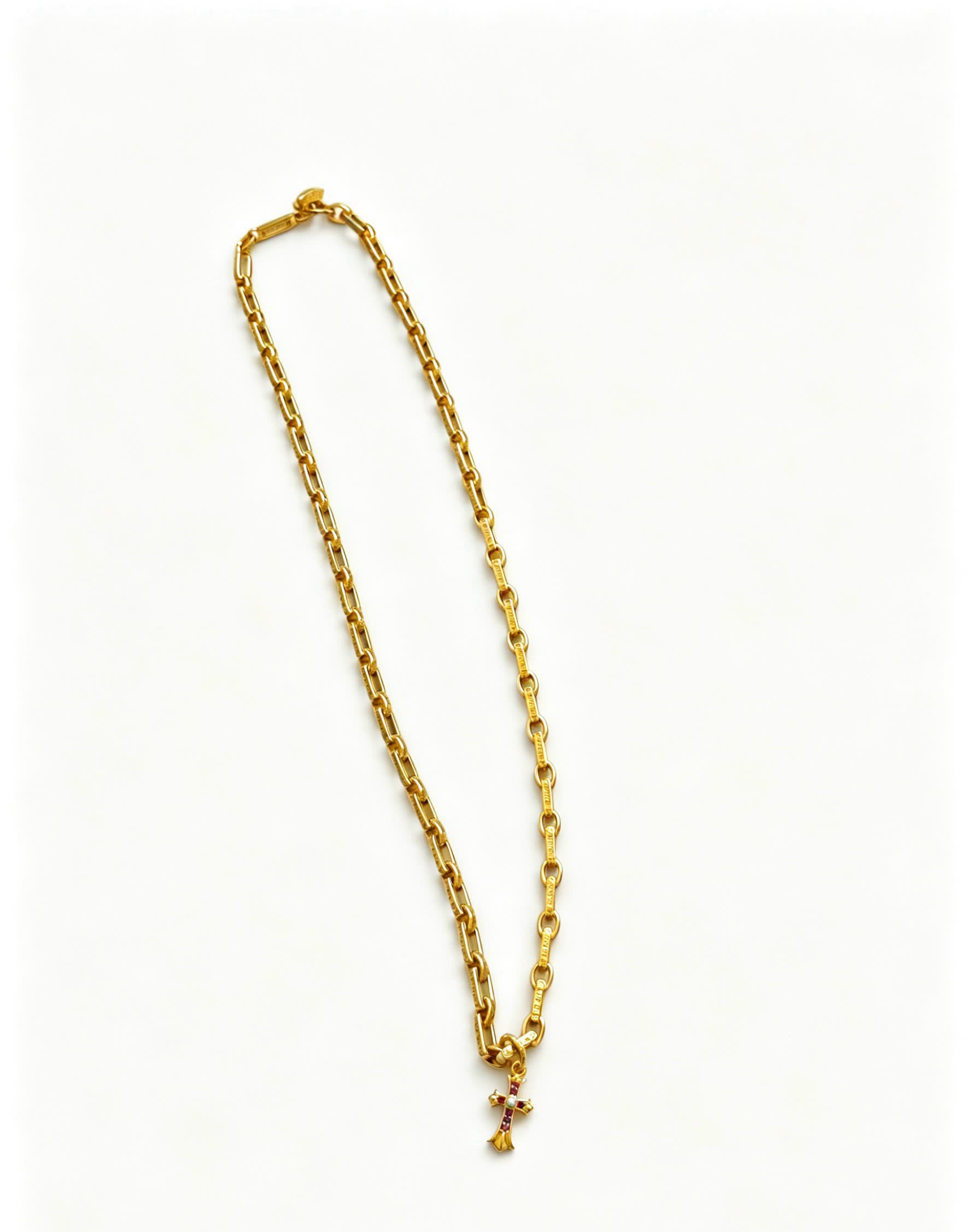 Chrome Hearts Gold Cross Pendant Necklace